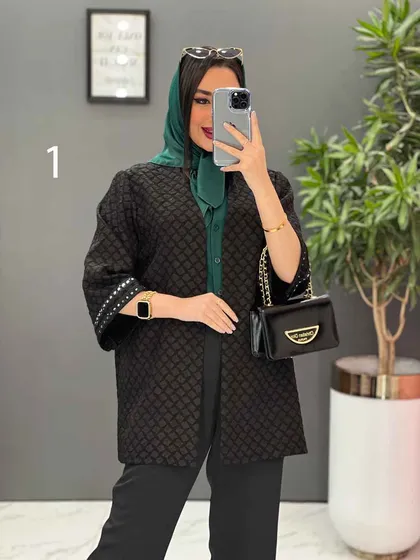 مانتو کتی آستین پولک دوزی