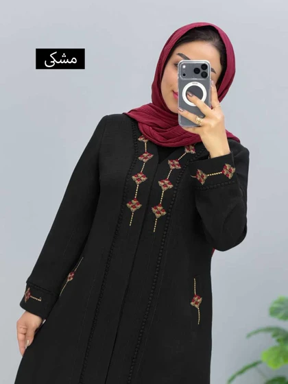 مانتو یقه هفت شانتون مروه کد 110601262