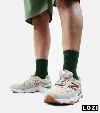 کفش کتانی مردانه و زنانه طوسی گلبهی NEW BALANCE 9060 مدل 2156