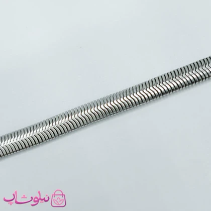 دستبند هرینگبون نقره ای رنگ مدل نرم عرض 8 میل کد 941