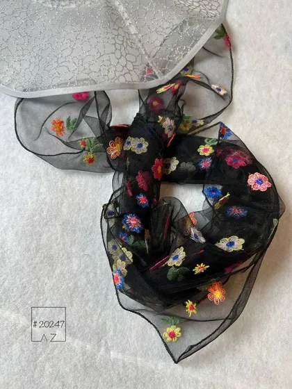 مینی اسکارف توری گل رنگی
