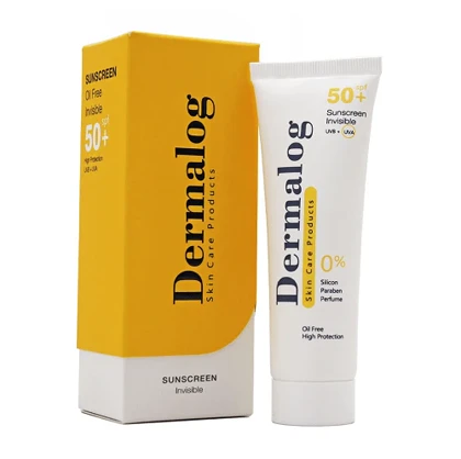 کرم ضد آفتاب فاقد چربی درمالوگ SPF50 بی رنگ 50 میل
