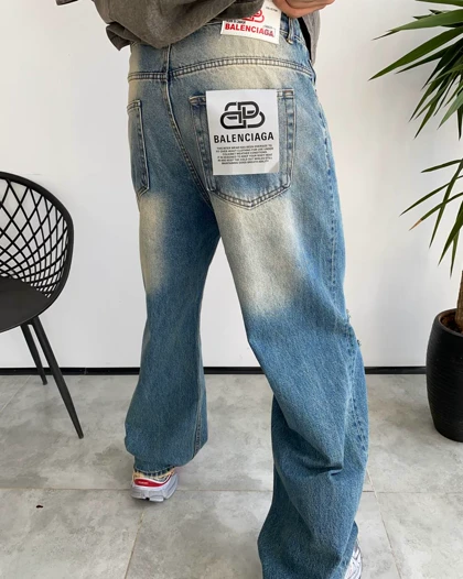 شلوار فول بگ کثیفشور زانو زاپ BALENCIAGA