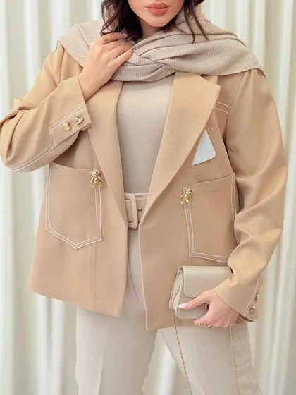 مانتو مازراتی دو جیب دوخت دار