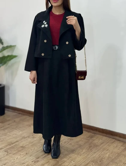 ست کت و دامن گلدوزی سیمین 1