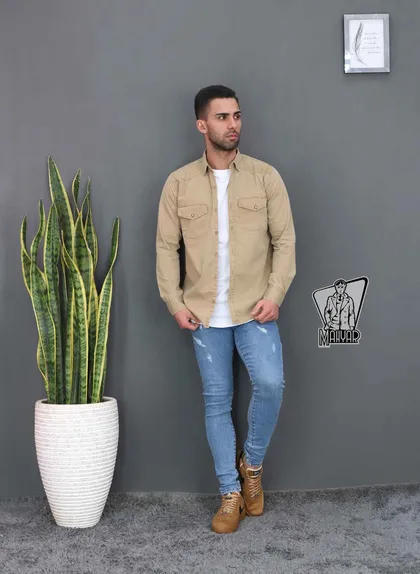 پیراهن مردانه کتان BERSHKA