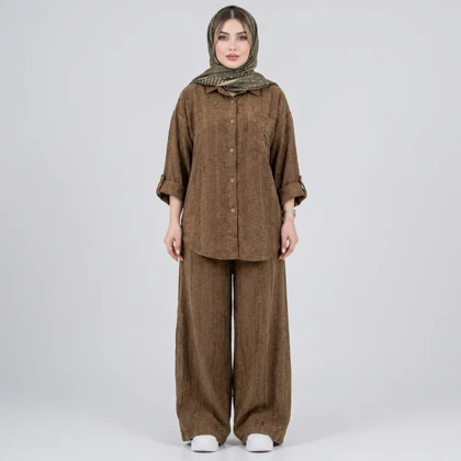 ست مانتو و شلوار زنانه مخمل پاییزی کد 275