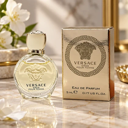 تستر ادکلن ورساچه اروس زنانه طلایی پور فم 5 میل Versace-8875-5-L