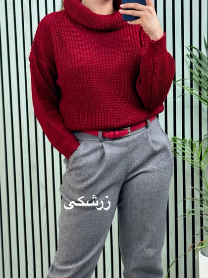 بافت زنانه یقه شل کوتاه