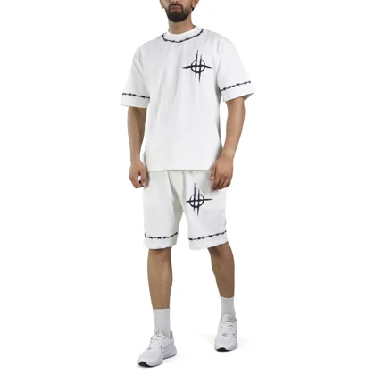 ست تیشرت و شلوارک اسپرت مدل DRY-4B0303 سفید