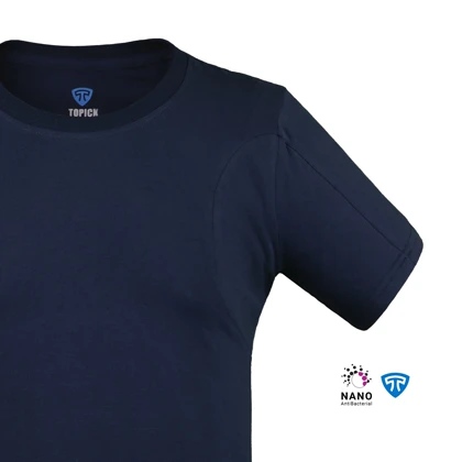 تیشرت نانو آنتی باکتریال ضدتعریق مردانه یقه گرد سورمه ای