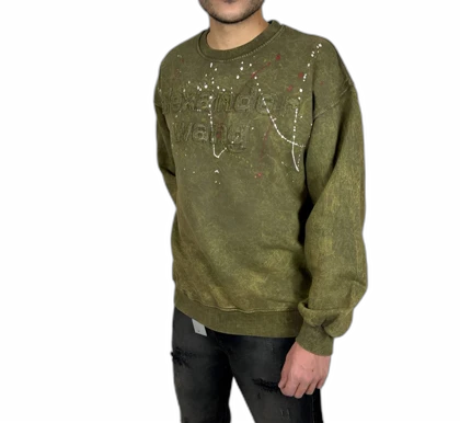 دورس مردانه سبز سنگ شور با چاپ گلدوزی برجسته