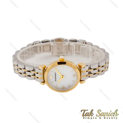 ساعت امپریو آرمانی زنانه مینی دورنگ طلایی صفحه سفید Armani-5792-L