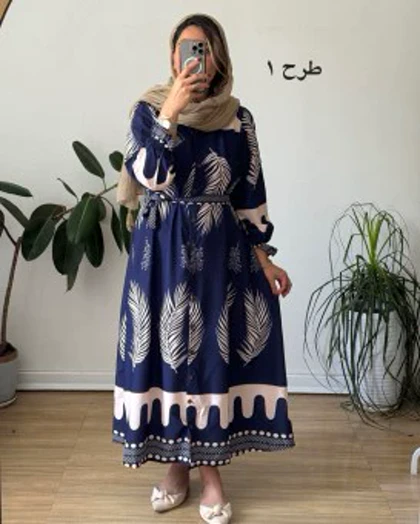 پیراهن مانتویی پر