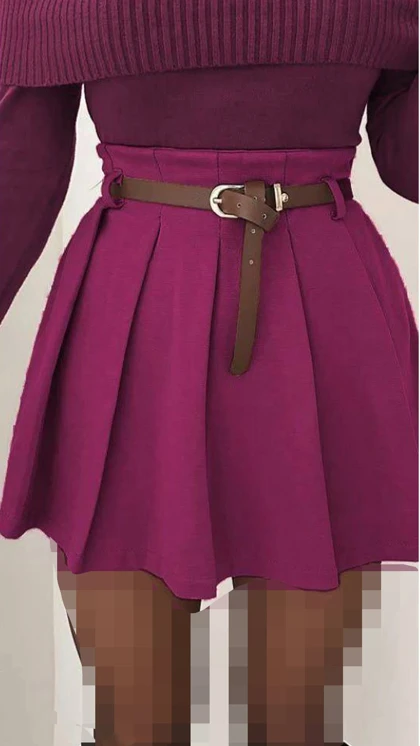 دامن پلیسه و کمربند زنانه 63580