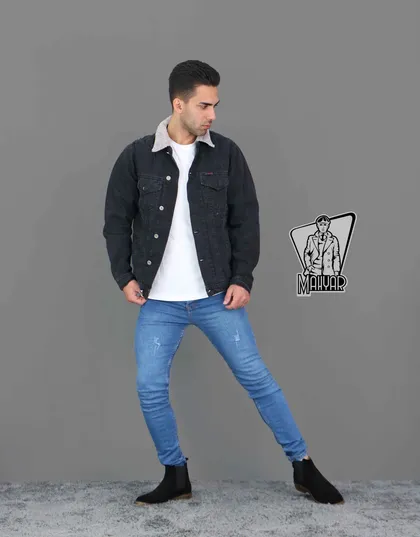 کاپشن جین ذغالی DENIM