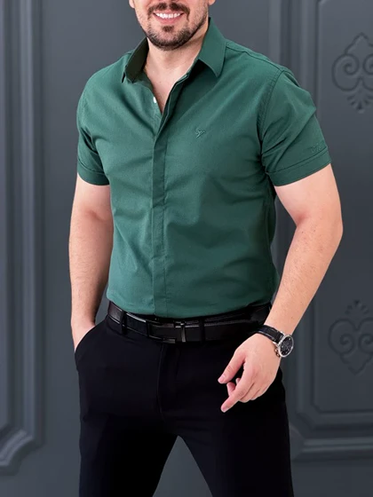 پیراهن ساده 031662 سبز