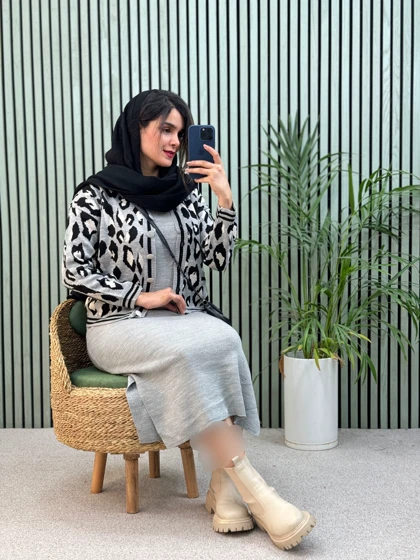 ست سارافون ژاکت بافت