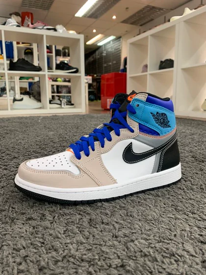 کفش جردن 1 کاستوم طرح high top blue paint