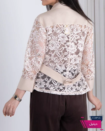 کت مجلسی زنونه خرجکار دانتل تک دکمه TAFFETA