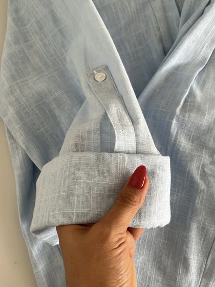 ست لینن زنانه تابستانی آبی - سبک و خنک برای روزهای گرم کد 082