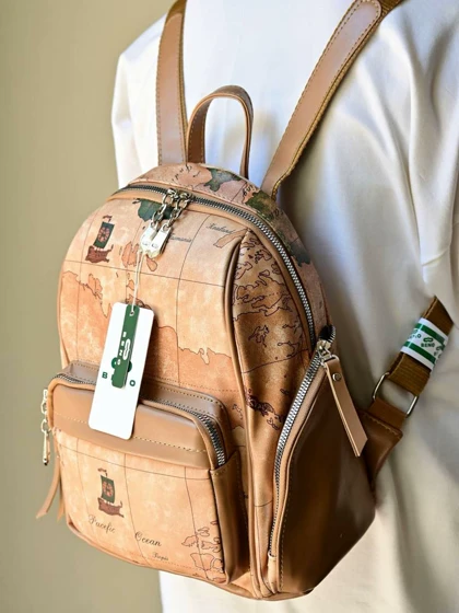 کوله پشتی زنانه بنو مدل نقشه جهان کد BENO 3077