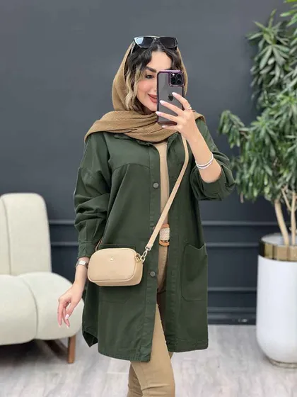 مانتو دو جیب برش‌دار سرو