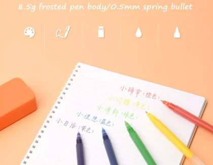 روان‌نویس ژله‌ای شیائومی بسته 5 عددی رنگی Xiaomi Mijia Jumbo Gel Pen MJZXB03WC