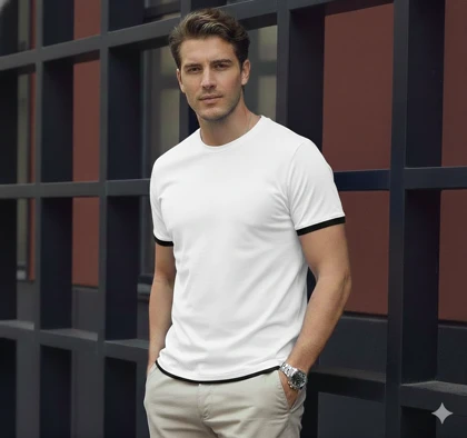 تیشرت نخ پنبه مغذی دوزی روگاچی