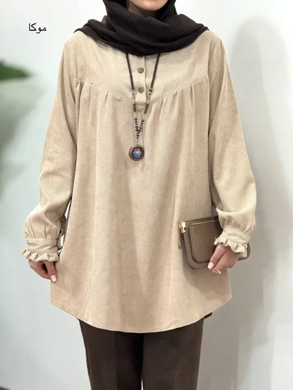 مانتو پاییزه یقه چین آیسو مانلی 2