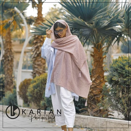 شال کتان راه راه 20338