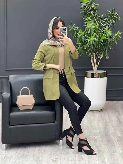 مانتو یقه آرشال جیب نما