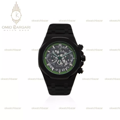 ساعت مچی اودمار پیگه صفحه اسکلتون بند مشکی Audemars Piguet