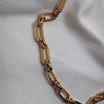 گردنبند زنجیری ژوپینگ زنانه طرح بیضی طلایی | مدل ترند و براق