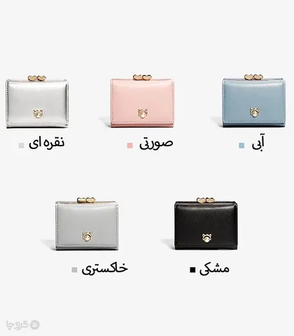 کیف پول دخترانه تاشو قفل دار Taomicmic تائومیک میک طرح گربه مرواریدی
