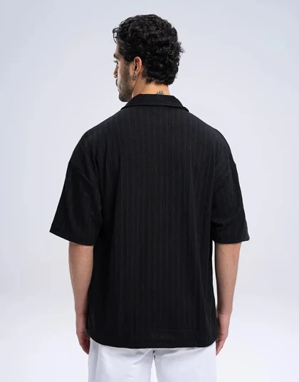 آستین کوتاه ژاکارد راه راه