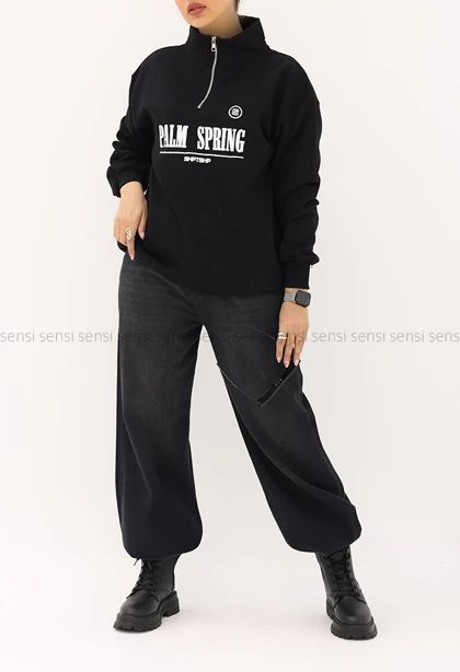 دورس نیم زیپ چاپ پفکی کد1005154