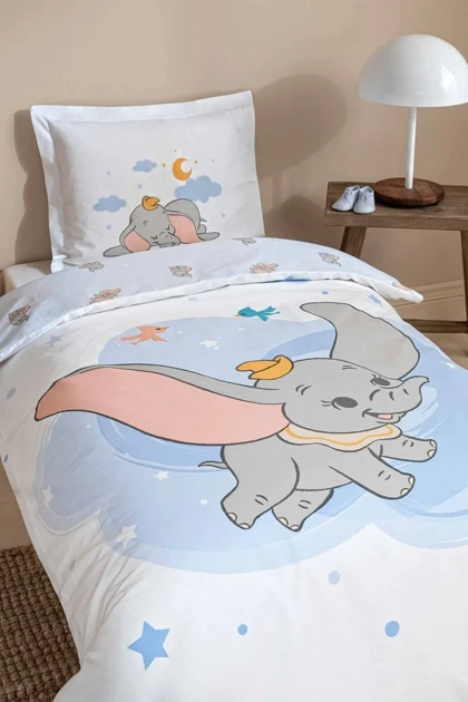 سرویس روتختی نوزاد Özdilek مدل Dumbo Dream Disney دارای مجوز پنبه - آبی