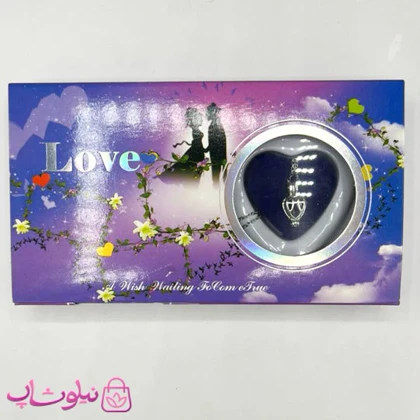 پک گردنبند زنانه مروارید عشق طرح LOVE آبی رنگ کد 250