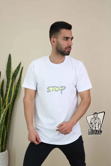 تیشرت یقه گرد NEVER STOP