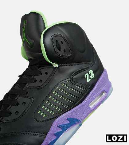 کتانی ساق‌دار مردانه مشکی بنفش Nike air jordan 5 مدل 8293