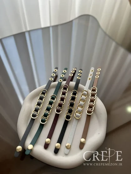 دستبند چرم طرح برند