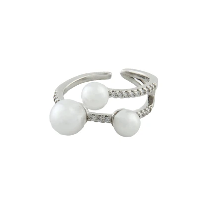 انگشتر دخترانه مدل مروارید نگینی