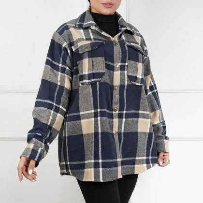 شکت چهارخونه پشمی گرم بالا 7292