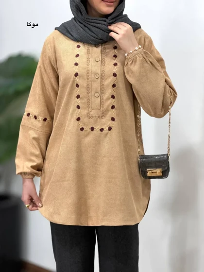 مانتو پاییزه گلدوزی نسا 3