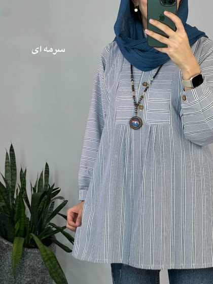 مانتو راه راه بادام