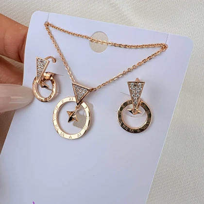 نیم ست اشکال هندسی ژوپینگ همراه زنجیر