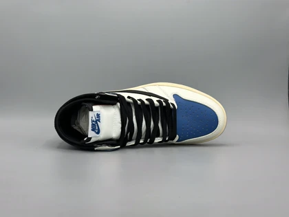 کتانی نایکی جردن1 ترویس فرگمنت سفید آبی های کوالیتی/Nike Air Jordan1 Travis Fragment