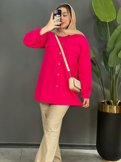 مانتو کتان ضخیم شادن 1522