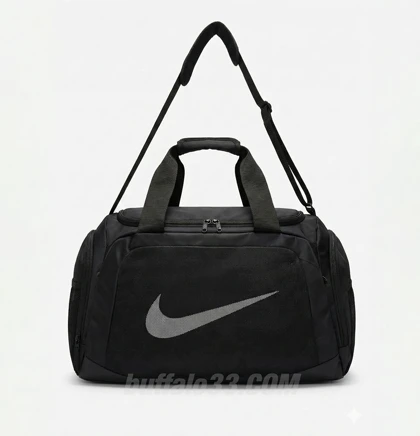 ساک ورزشی نایکی (Nike) کد 049 مشکی جاکفشی دار و دسته‌های پرچ شده (30 لیتری)